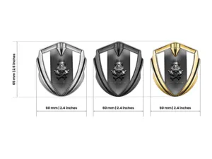 Domed Emblem Badge Stainless Steel Alloy 3D